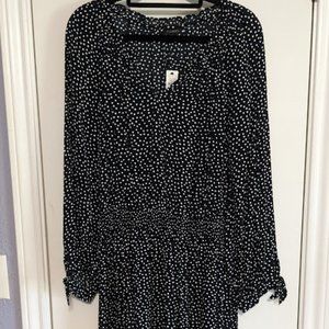 Split Neck Soft Dress - Confetti Squares - Talbots NWT